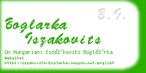 boglarka iszakovits business card